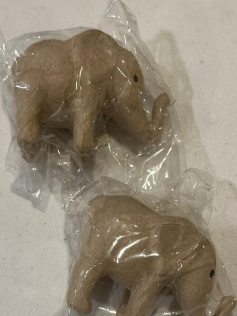 NEW Pair of TWO (2) Michaels Animal Decor Paper Mache Elephants-2 1/2" tall
